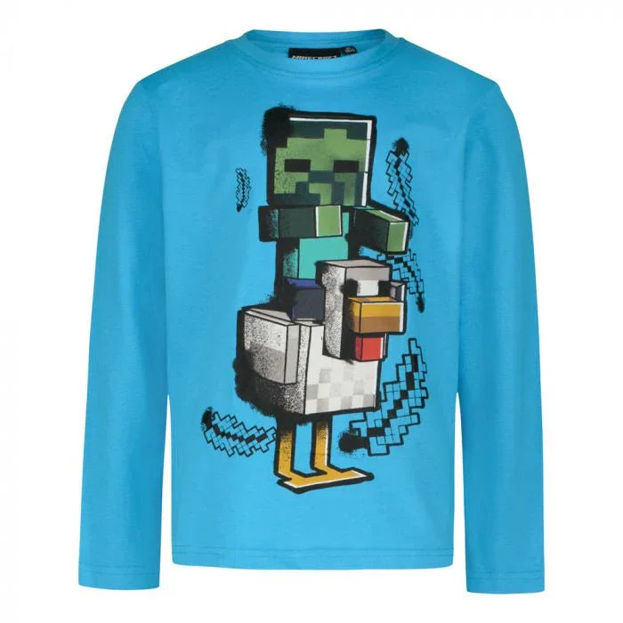 Minecraft Chicken Jockey gyerek hosszú ujjú póló, felső 12 év / 152 cm