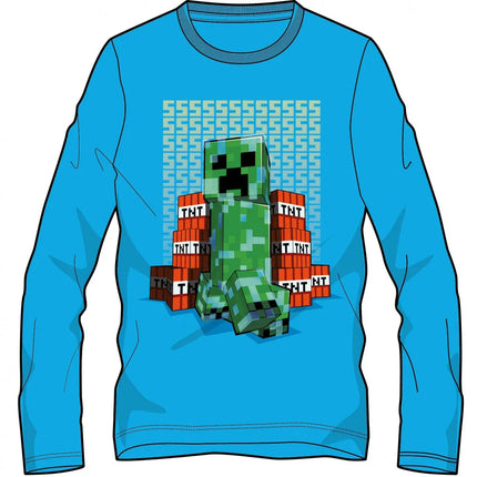 Minecraft Block Blaster sötétben világító gyerek hosszú ujjú póló, felső 12 év / 152 cm