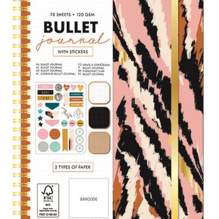 Bullet Journal, Tiger Stripes Mintás tervező füzet A5 matricával