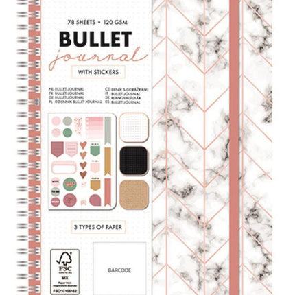 Bullet Journal, Marble Mintás tervező füzet A5 matricával