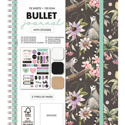 Bullet Journal, Ring-tailed Lemur Mintás tervező füzet A5 matricával