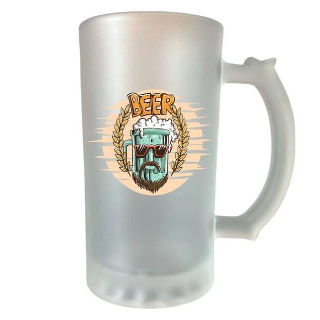 Beeregy feliratú 400 ml homokfújt söröskorsó kétoldali búzakalász díszítéssel