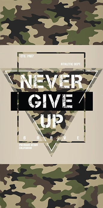 Never give up fürdőlepedő, strand törölköző 70*140cm