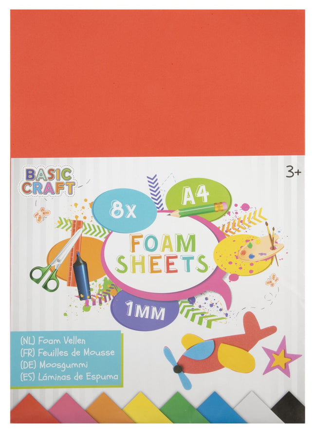 Színes Crafts habszivacs lapok 8 db-os