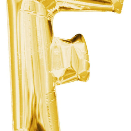 Gold, Arany mini F betű fólia lufi 33 cm