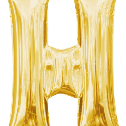 Gold, Arany mini H betű fólia lufi 33 cm