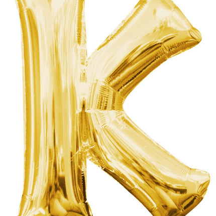 Gold, Arany mini K betű fólia lufi 33 cm