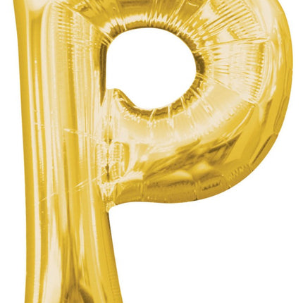 Gold, Arany mini P betű fólia lufi 33 cm