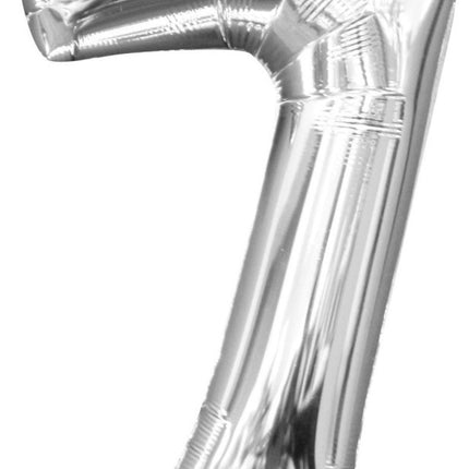 Mini szám Fólia lufi 7-es, Silver 40 cm