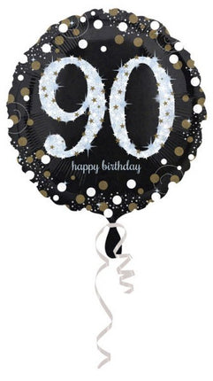 Happy Birthday 90 Gold fólia lufi 45 cm