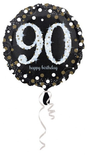 Happy Birthday 90 Gold fólia lufi 45 cm
