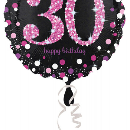 Happy Birthday Pink 30 fólia lufi 43 cm