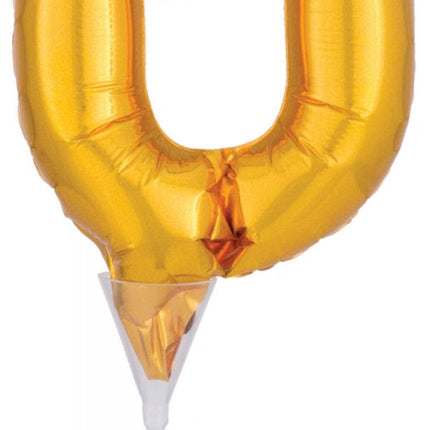 Gold, Arany 0-ás szám fólia lufi tortára 15 cm