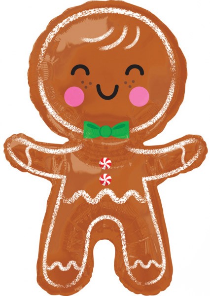 Happy Gingerbread Man, Mézi fólia lufi 78 cm