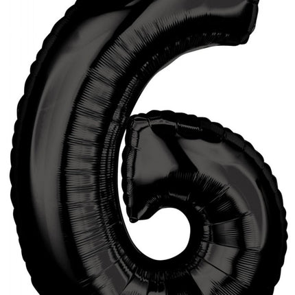 Black Szám 6 Fólia lufi 66x43 cm
