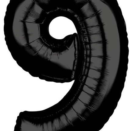 Black Szám 9 Fólia lufi 66x43 cm