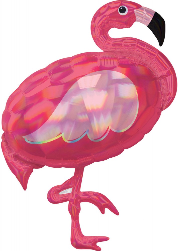 Hologrammos Flamingó fólia lufi 83 cm