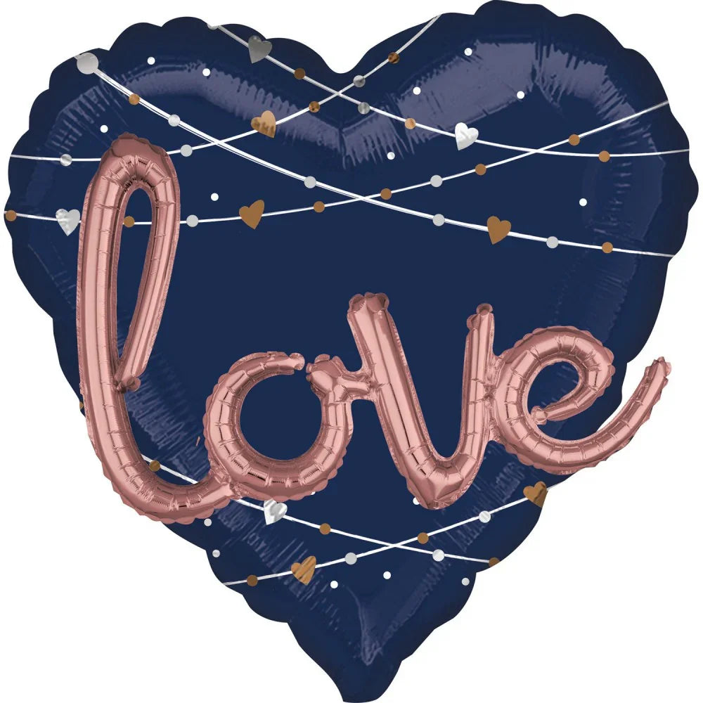 Esküvő Heart fólia lufi 91 cm
