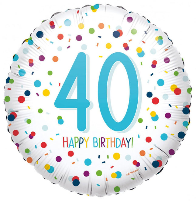 Happy Birthday 40 fólia lufi 43 cm