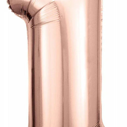 Rose Gold óriás szám fólia lufi 1-es, 83*38 cm