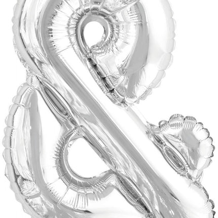 Silver, Ezüst & betű fólia lufi, 46 cm