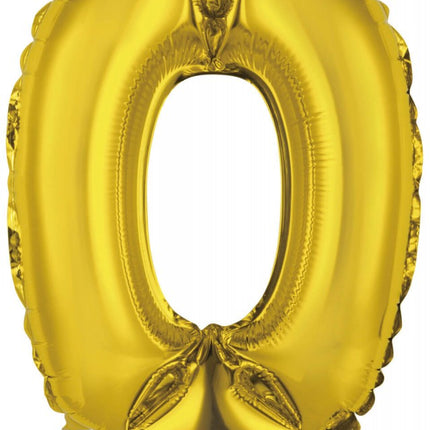 Gold, Arany 0-ás szám fólia lufi, 41 cm