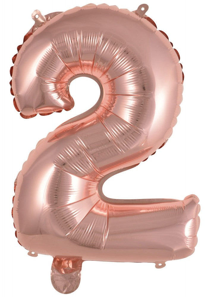 Rose Gold 2-es szám fólia lufi 45 cm