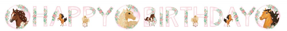 Beautiful Horses, Lovas Happy Birthday felirat 140 cm