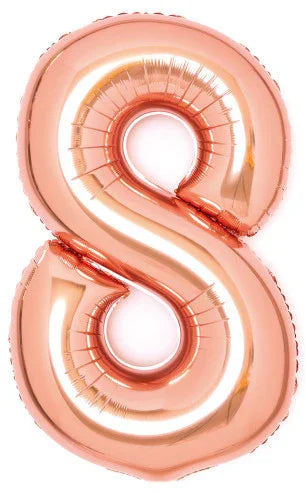 Rose Gold 8-as szám fólia lufi 66 cm