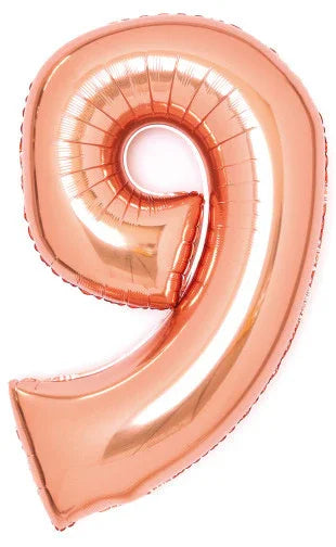 Rose Gold 9-es szám fólia lufi 66 cm