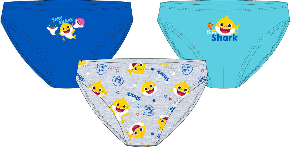Baby Shark gyerek fehérnemű, alsó 3 darab/csomag 2 - 5 év / 92 - 110 cm