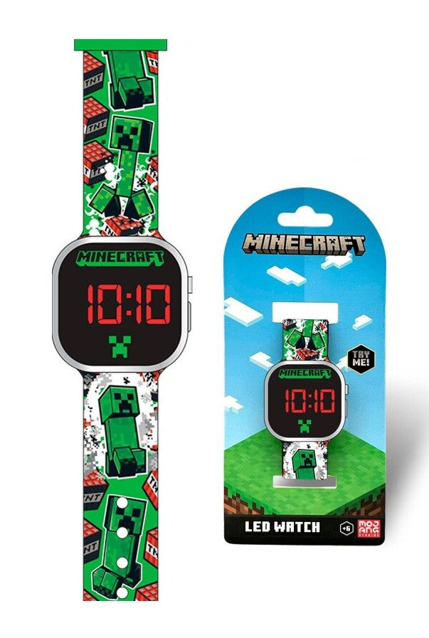 Minecraft Green digitális LED karóra