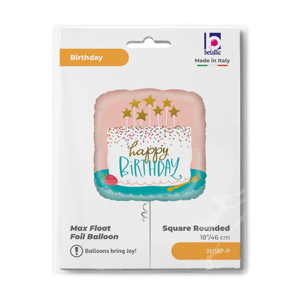 Happy Birthday Confetti Cake fólia lufi 46 cm