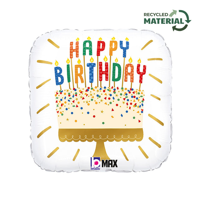 Happy Birthday Cake Candles fólia lufi 46 cm
