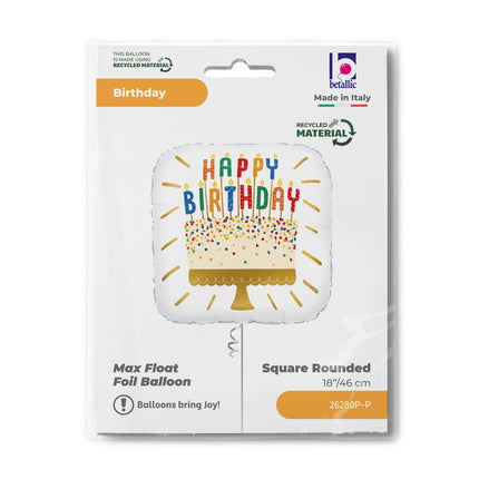Happy Birthday Cake Candles fólia lufi 46 cm