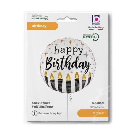 Happy Birthday Satin Candle fólia lufi 46 cm
