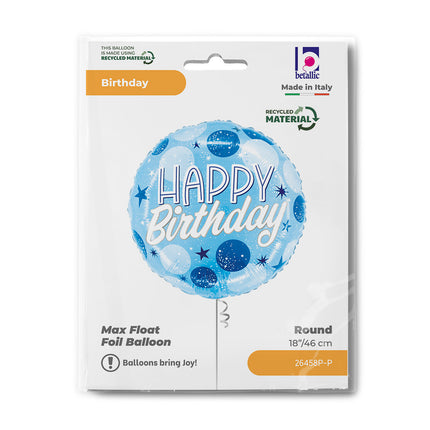 Happy Birthday Blue Spark fólia lufi 46 cm