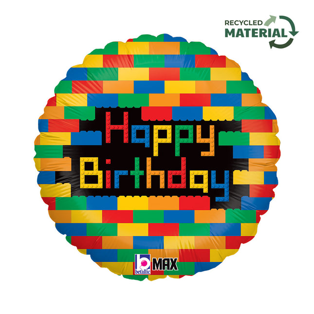 Happy Birthday Blocks fólia lufi 46 cm