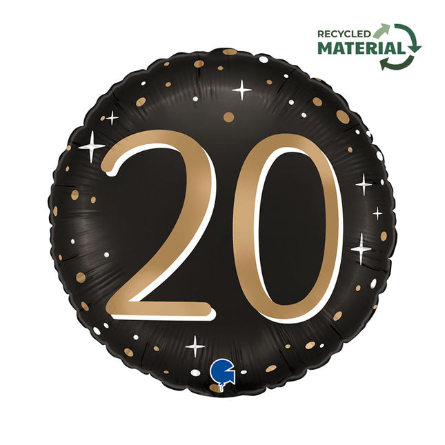 Happy Birthday 20 Sparkling fólia lufi 46 cm