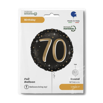 Happy Birthday 70 Sparkling fólia lufi 46 cm