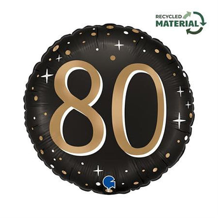 Happy Birthday 80 Sparkling fólia lufi 46 cm