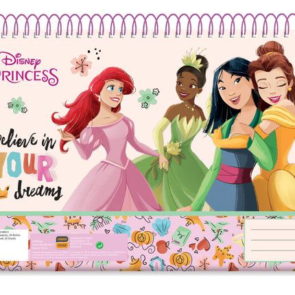 Disney Hercegnők Made of Magic A/4 spirál vázlatfüzet, 30 lapos