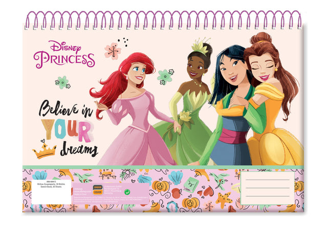 Disney Hercegnők Made of Magic A/4 spirál vázlatfüzet, 30 lapos