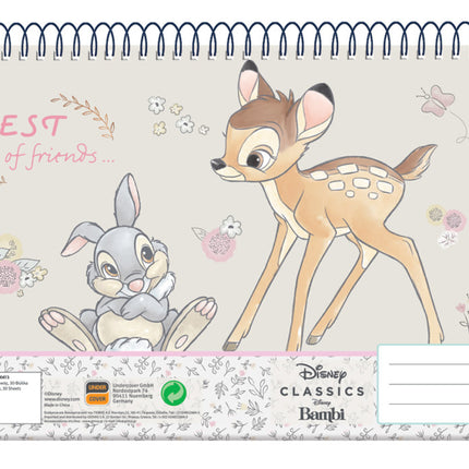 Disney Bambi Friends A/4 spirál vázlatfüzet, 30 lapos