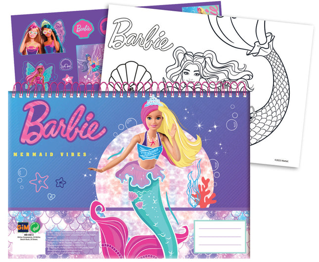 Barbie Mermazing A/4 spirál vázlatfüzet 40 lapos matricával