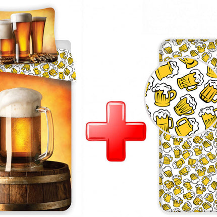 Sör ágyneműhuzat és gumis lepedő szett