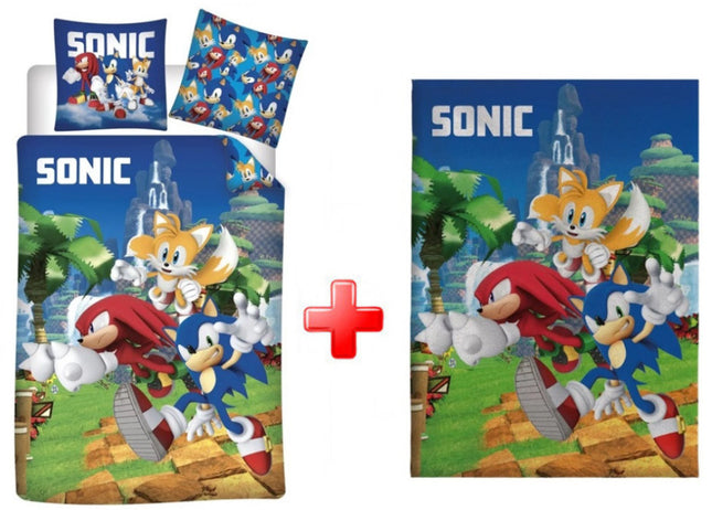 Sonic a sündisznó Speedy Dreams gyerek, ovis ágyneműhuzat és polár takaró szett