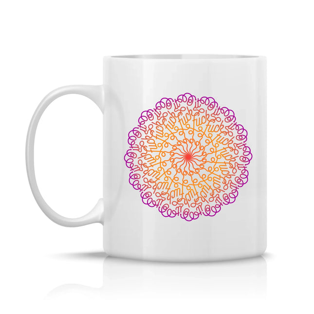 Mandala bögre rejtett f*ck mintával – egyedi ajándék kreatív lelkeknek