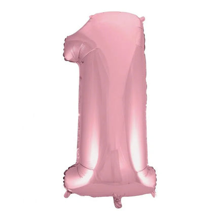 Rózsaszín Light Pink 1-es szám fólia lufi 92 cm
