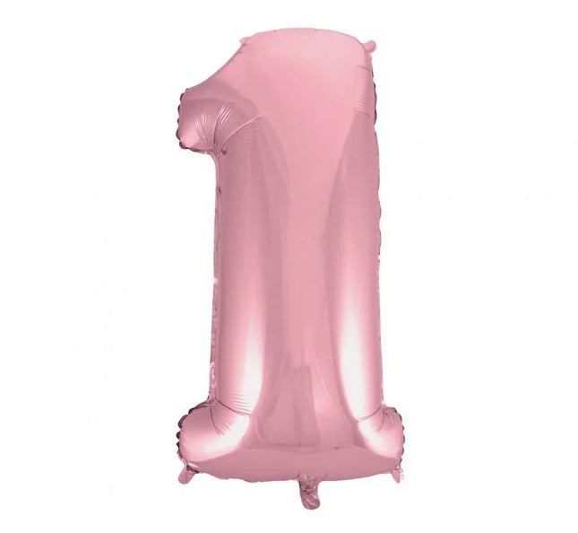 Rózsaszín Light Pink 1-es szám fólia lufi 92 cm